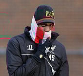Mario Balotelli during a training session with Liverpool