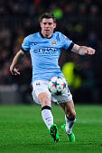 Midfielder James Milner in action for Manchester City