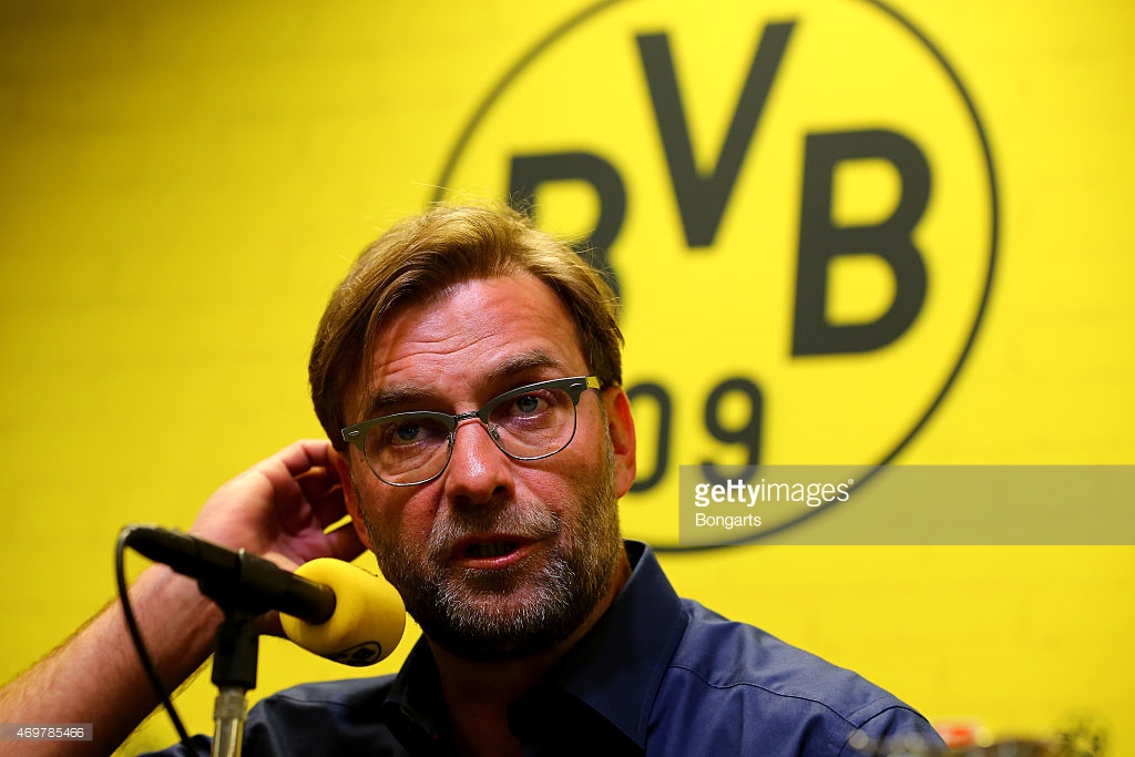 Liverpool manager Jurgen Klopp talks to journalists upon his return to Germany