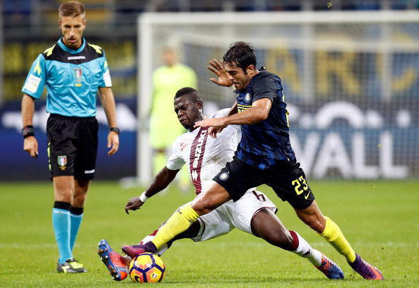 Afriyie Acquah makes a flying tackle for Torino