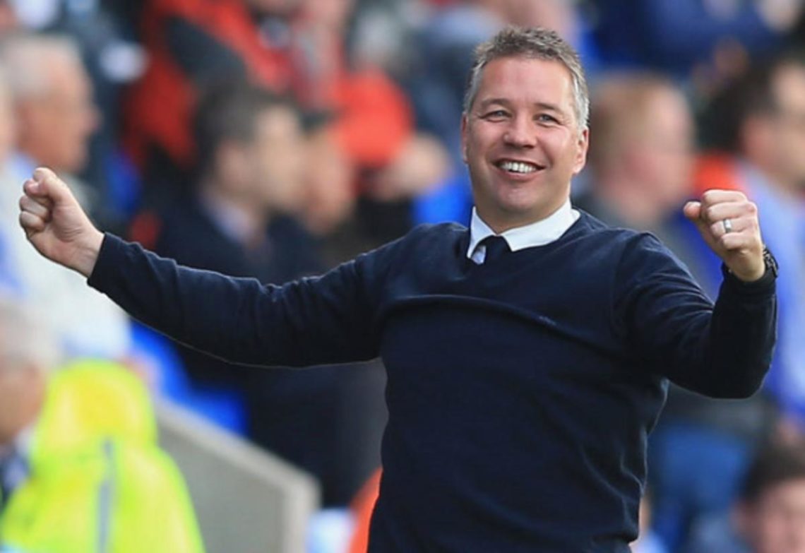 Peterborough manager Darren Ferguson celebrating