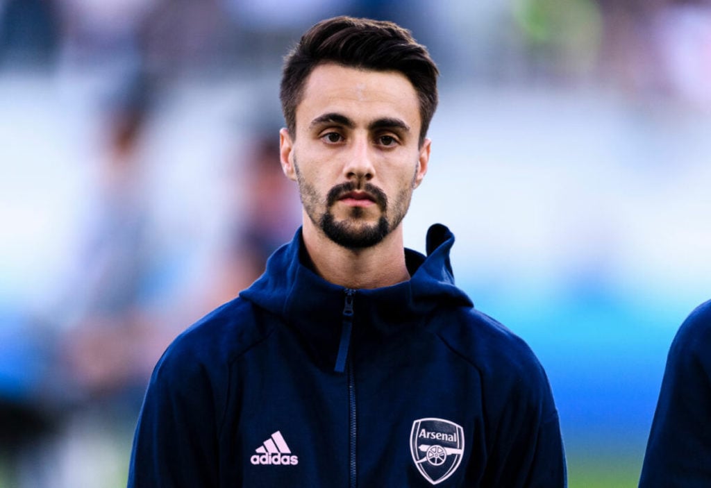 Arsenal midfielder Fabio Vieira pre-match.