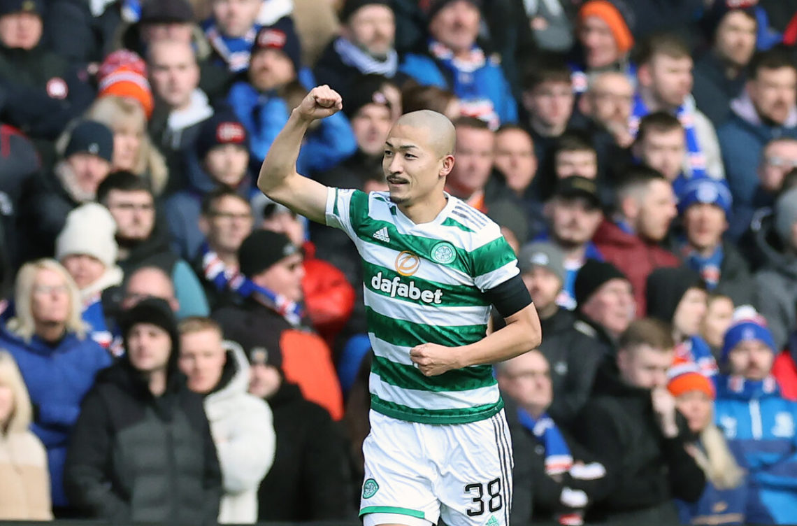Daizen Maeda celebrates for Celtic