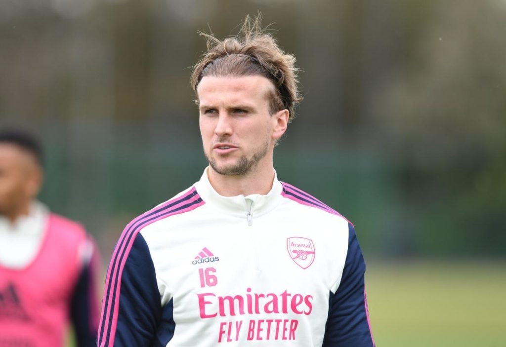 Rob Holding in Arsenal training