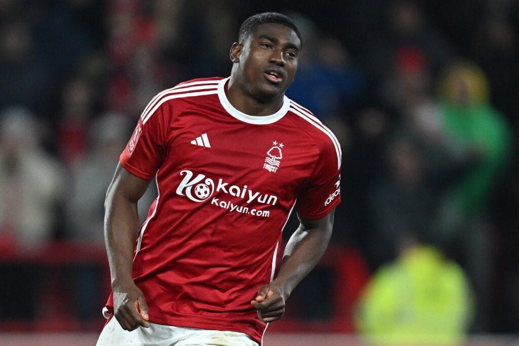 Nottingham Forest striker Taiwo Awoniyi in action.