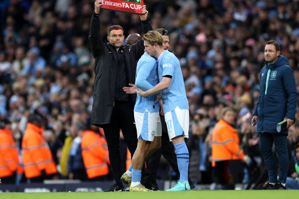 Jack Grealish being substituted by Man City
