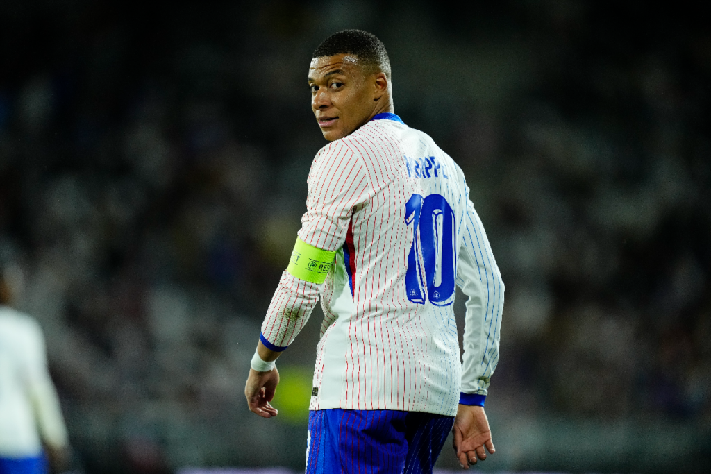 Kylian Mbappe in action for the France national team