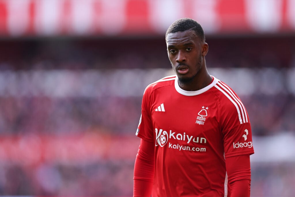 Callum Hudson-Odoi playing for Nottingham Forest
