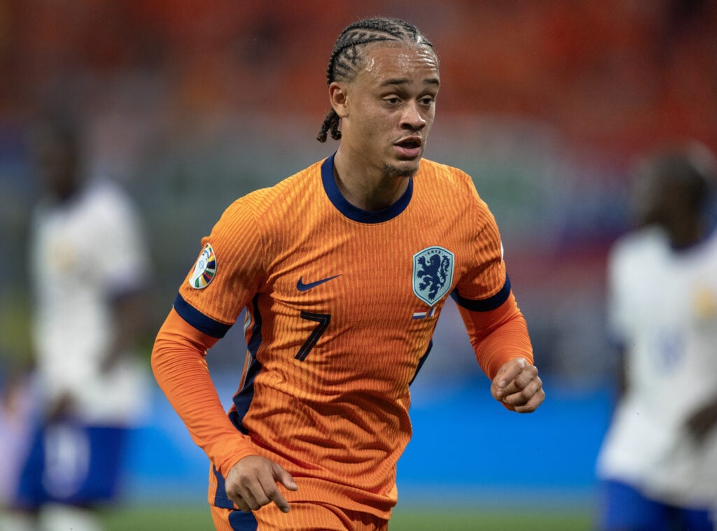 Xavi Simons of RB Leipzig playing for the Netherlands