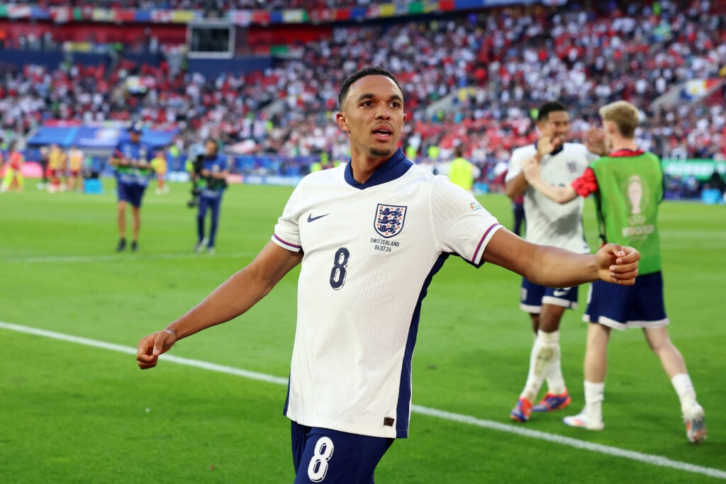 Trent Alexander-Arnold celebrating post-game for England