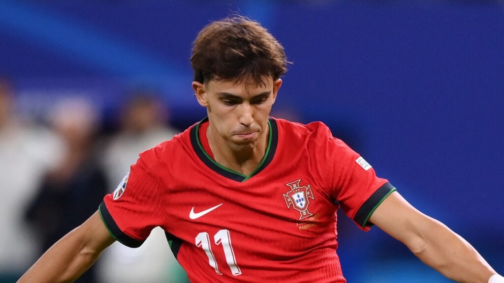Joao Felix playing for Portugal looking focused