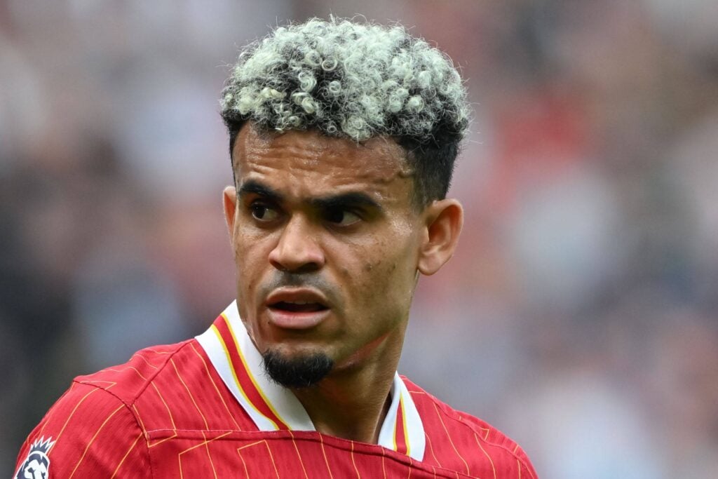Luis Diaz playing for Liverpool
