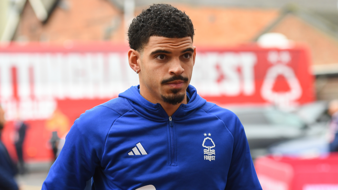 Morgan Gibbs-White Of Nottingham Forest Prior To Kick Off During The Premier League Football Match Between Nottingham Forest And Leeds United At City Ground In Nottingham Image708285764