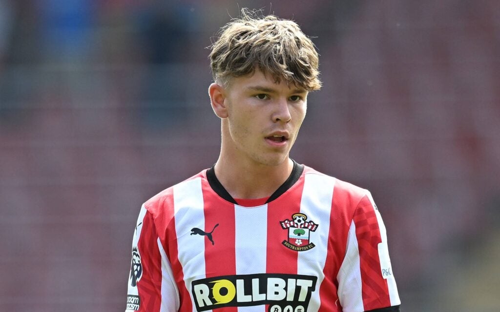 Tyler Dibling playing for Southampton