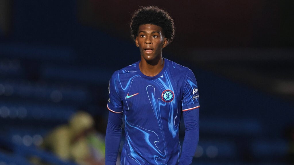 Chelsea youngster Josh Acheampong in action at Stamford Bridge