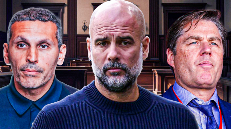Pep Guardiola, Richard Masters, Khaldoon Al Mubarak Man City