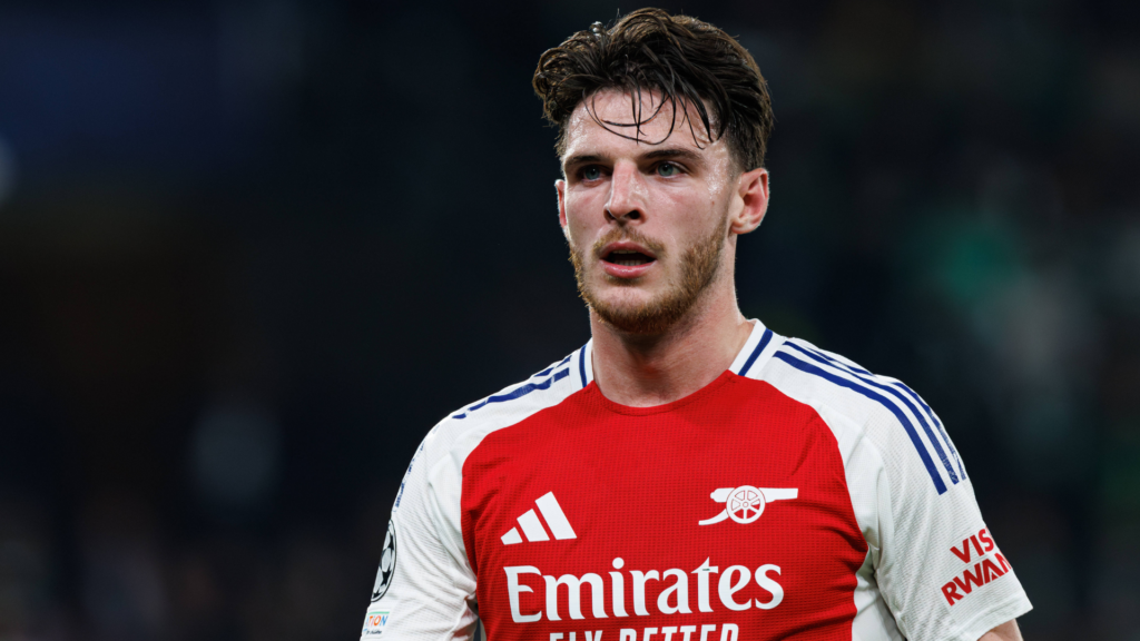 Declan Rice playing for Arsenal