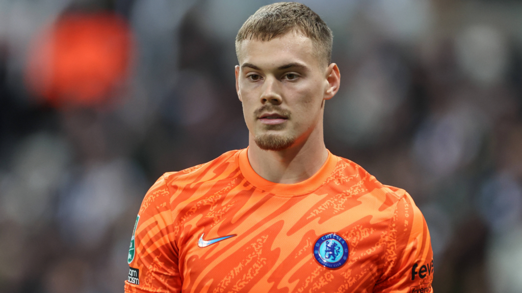 Filip Jorgensen playing for Chelsea