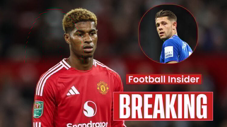 Marcus Rashford Man United James Tarkowski Everton
