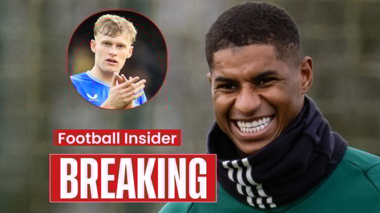 Marcus Rashford Man United Jarrad Branthwaite