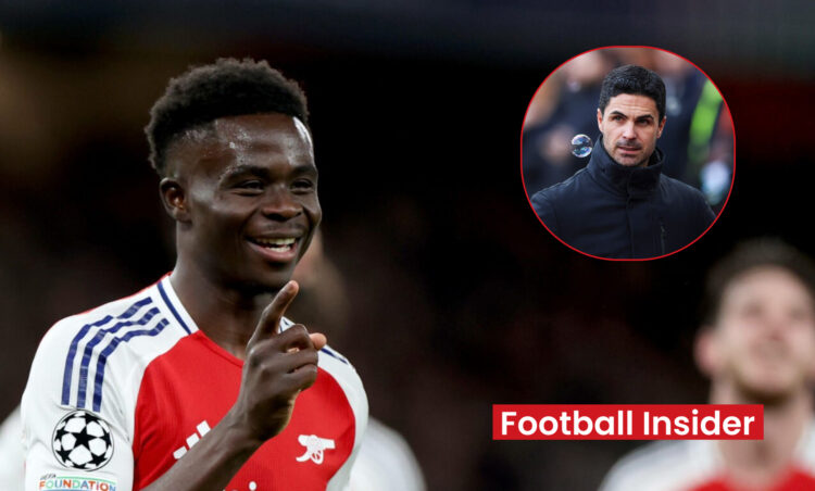 Bukayo Saka and Mikel Arteta