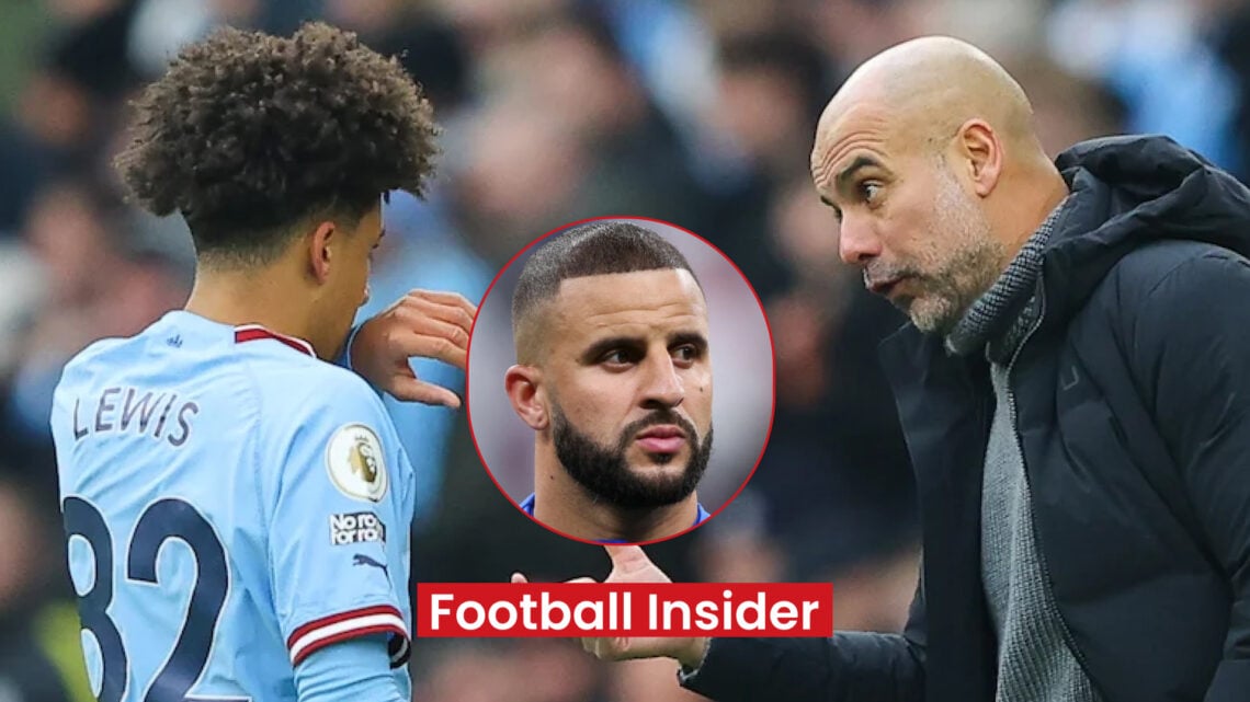 Rico Lewis Pep Guardiola Kyle Walker Man City