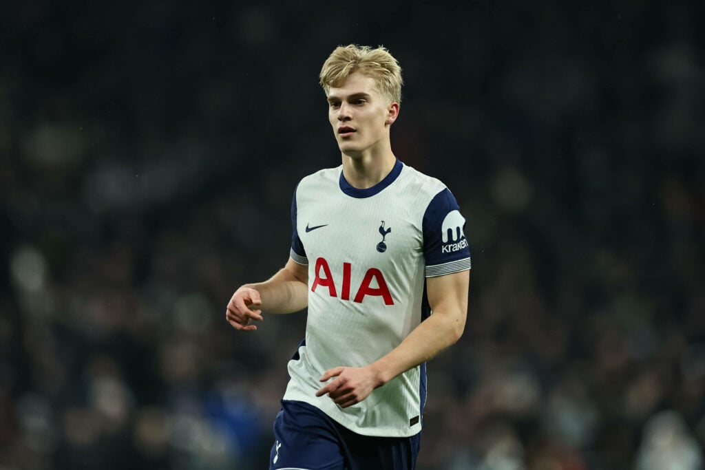 Tottenham midfielder Lucas Bergvall
