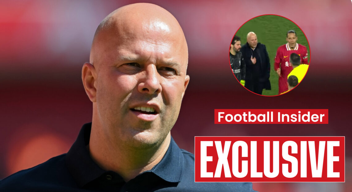 Liverpool manager Arne Slot was sent off at full time against Everton