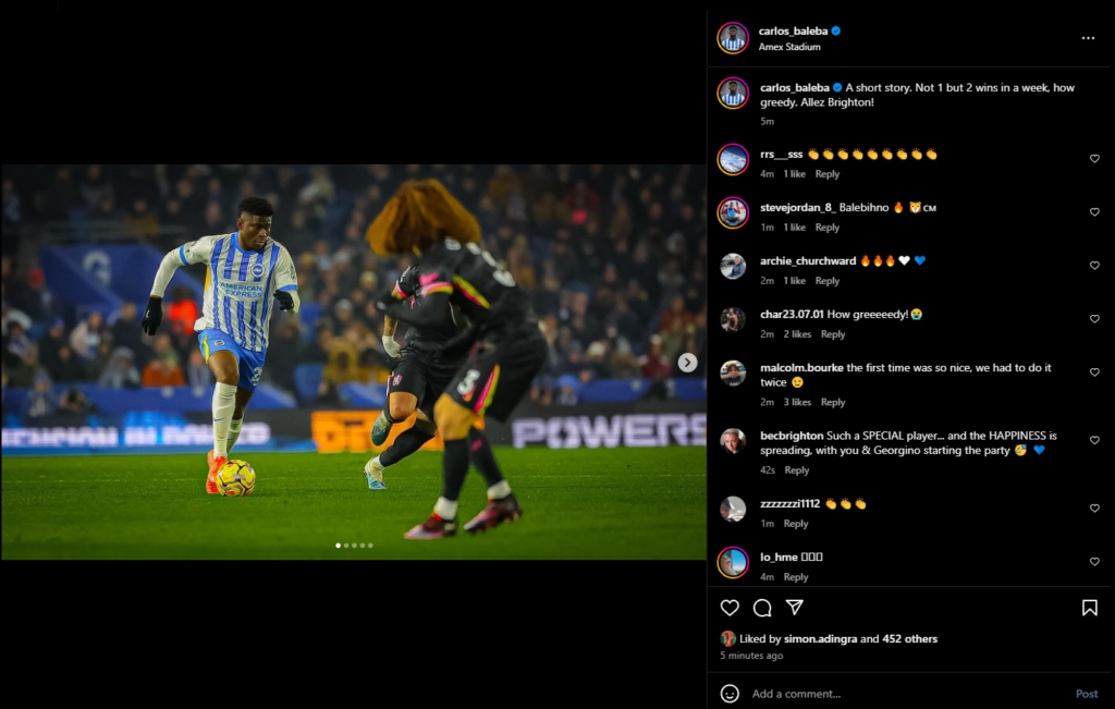 Carlos Baleba Instagram
