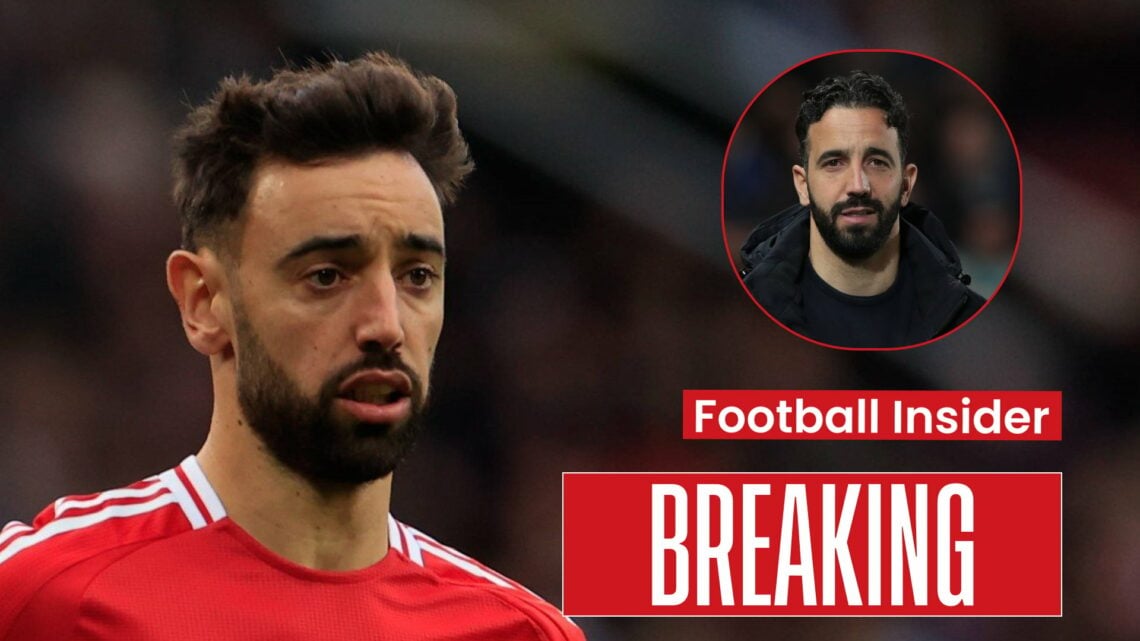 Man United captain Bruno Fernandes and manager Ruben Amorim