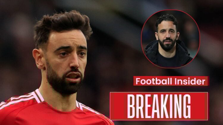 Man United captain Bruno Fernandes and manager Ruben Amorim