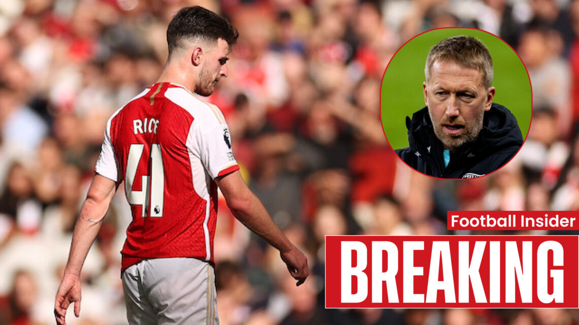 Arsenal midfielder Declan Rice and West Ham manager Graham Potter