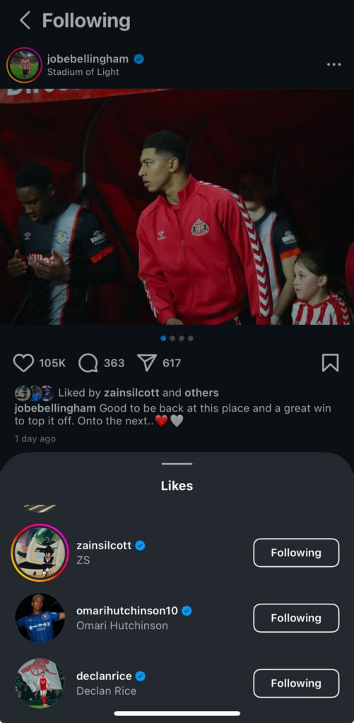 Jobe Bellingham Instagram