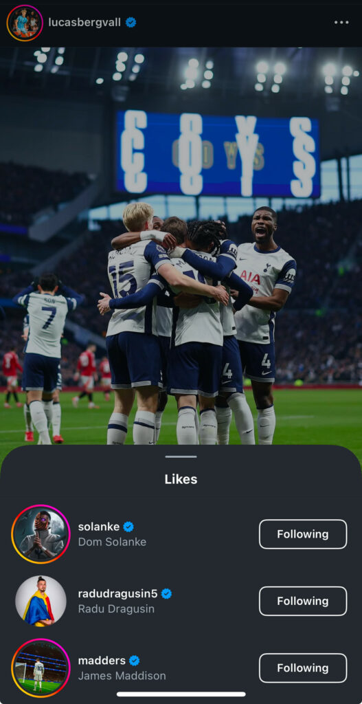 Tottenham midfielder Lucas Bergvall