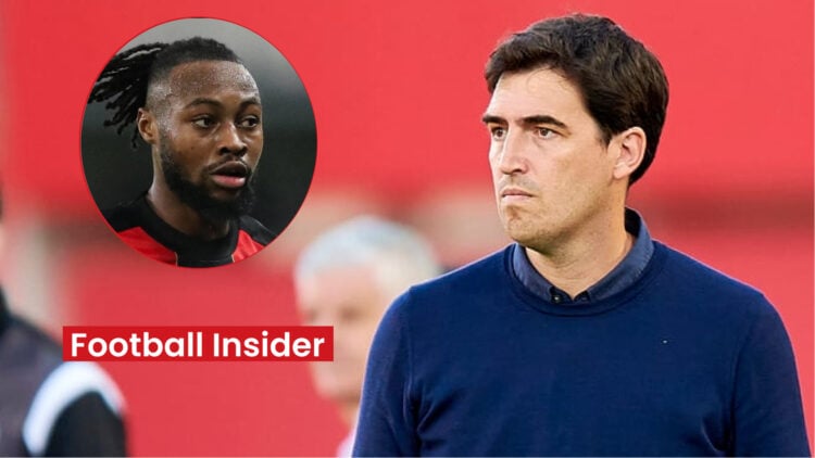 Bournemouth manager Andoni Iraola and Antoine Semenyou