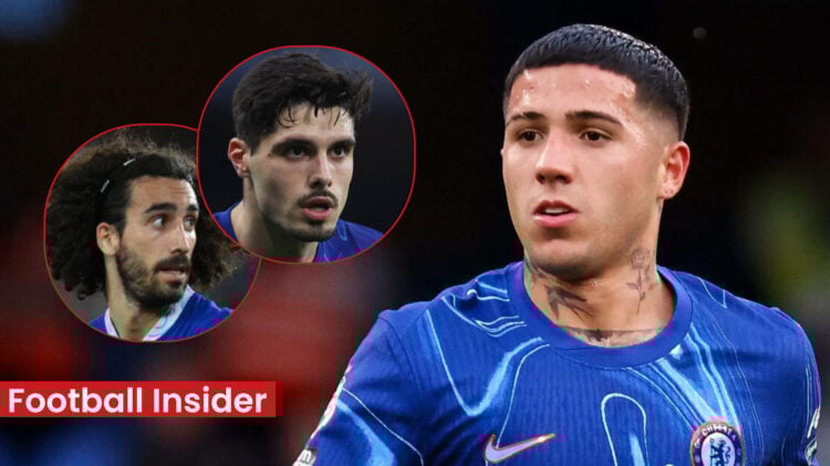 Enzo Fernandez with Chelsea teammates