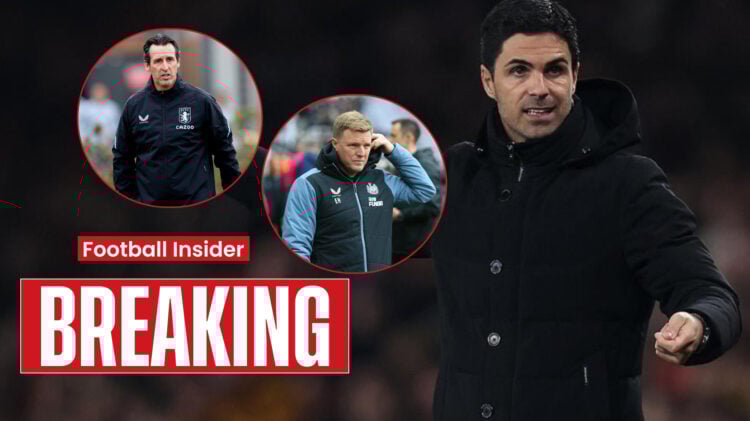 Arsenal manager Mikel Arteta Aston Villa manager Unai Emery and Newcastle manager Eddie Howe