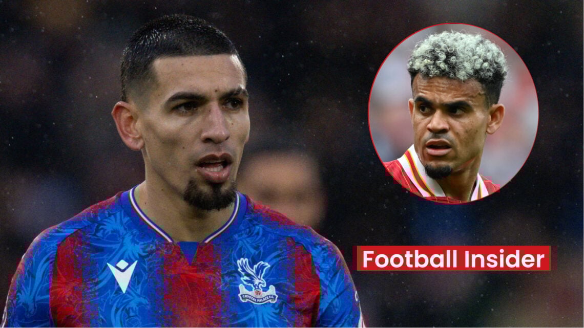 Crystal Palace defender Daniel Munoz and Liverpool forward Luis Diaz