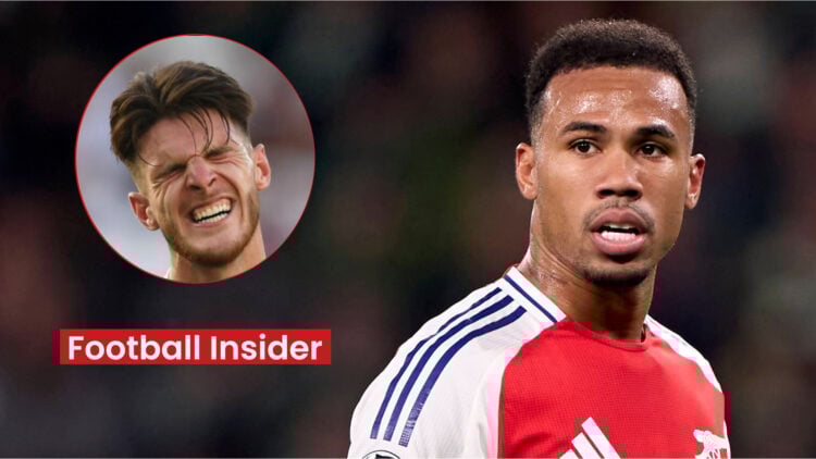 Arsenal players Declan Rice and Gabriel Magalhaes