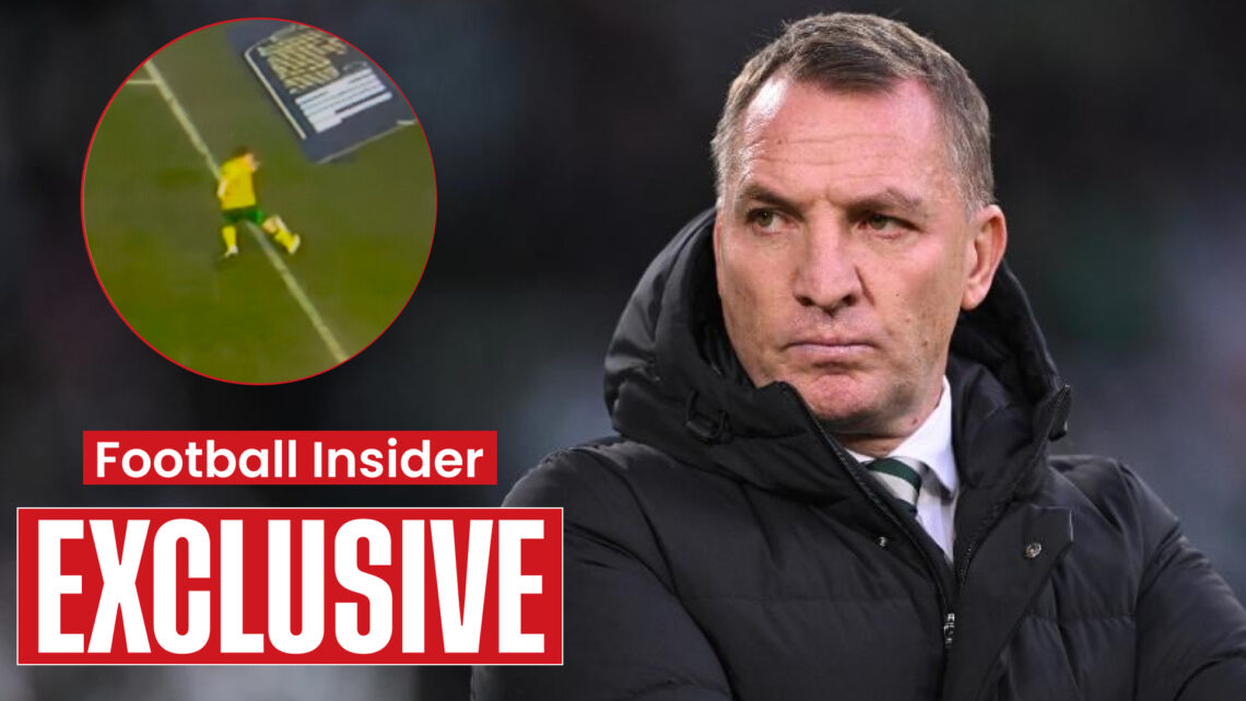Celtic manager Brendan Rodgers and Alistair Johnston
