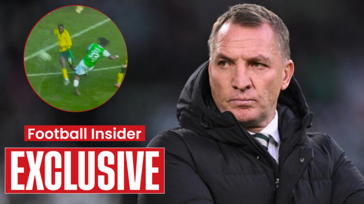 Celtic manager Brendan Rodgers and Jeffrey Schlupp