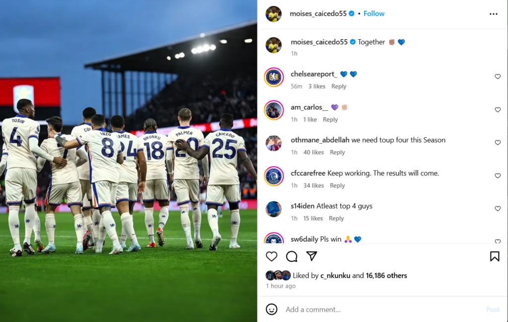 Moises Caicedo sends Chelsea a message