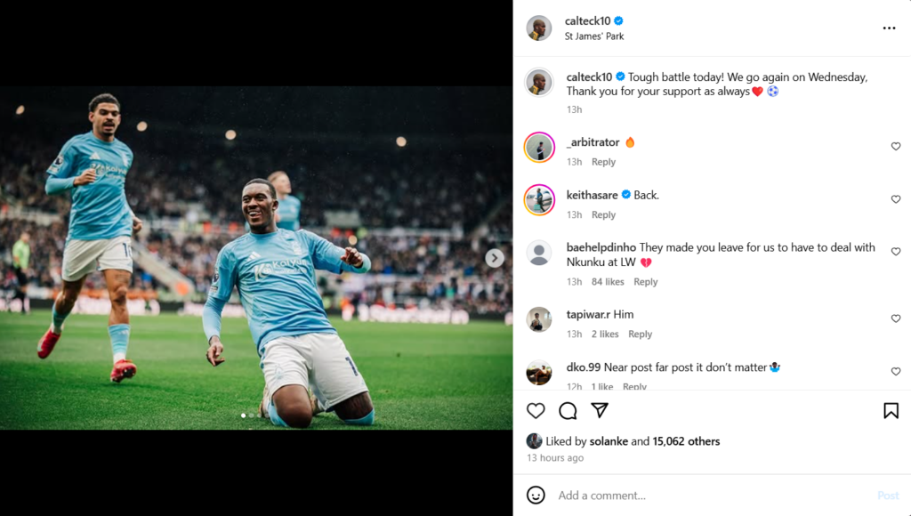 Callum Hudson-Odoi celebrates his goal