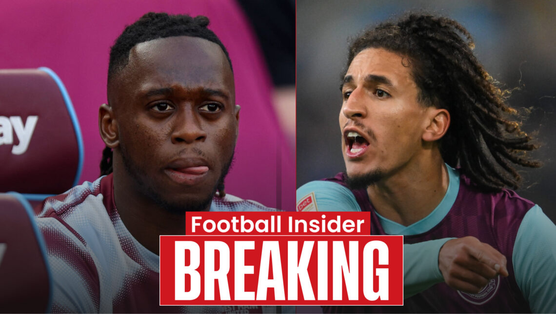 West Ham defender Aaron Wan-Bissaka and Burnley midfielder Hannibal Mejbri