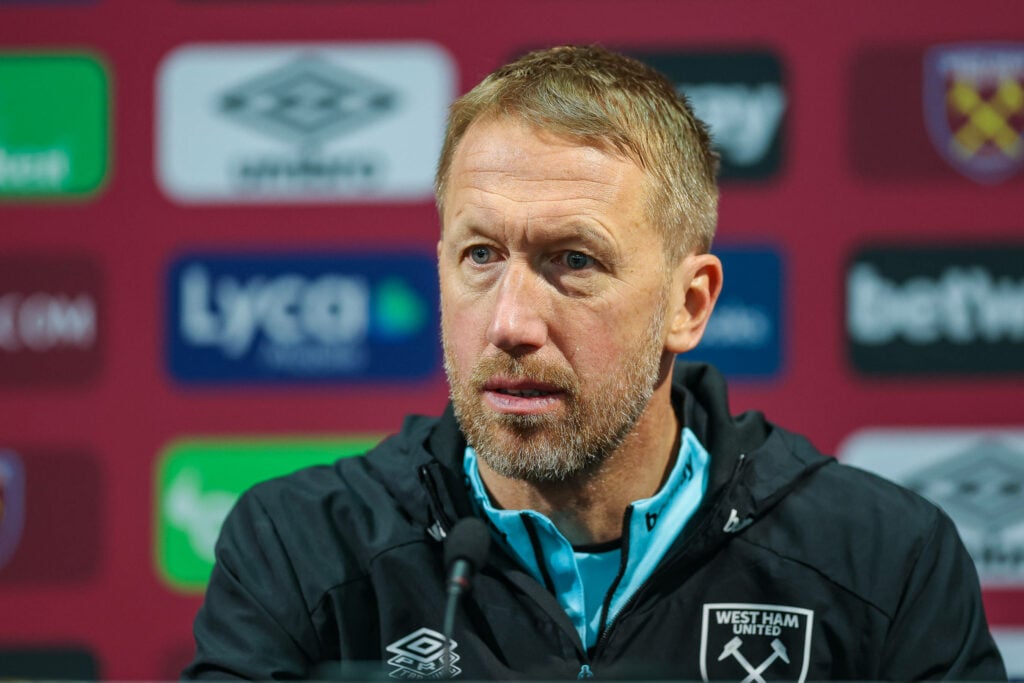 Graham Potter during a West Ham press conference