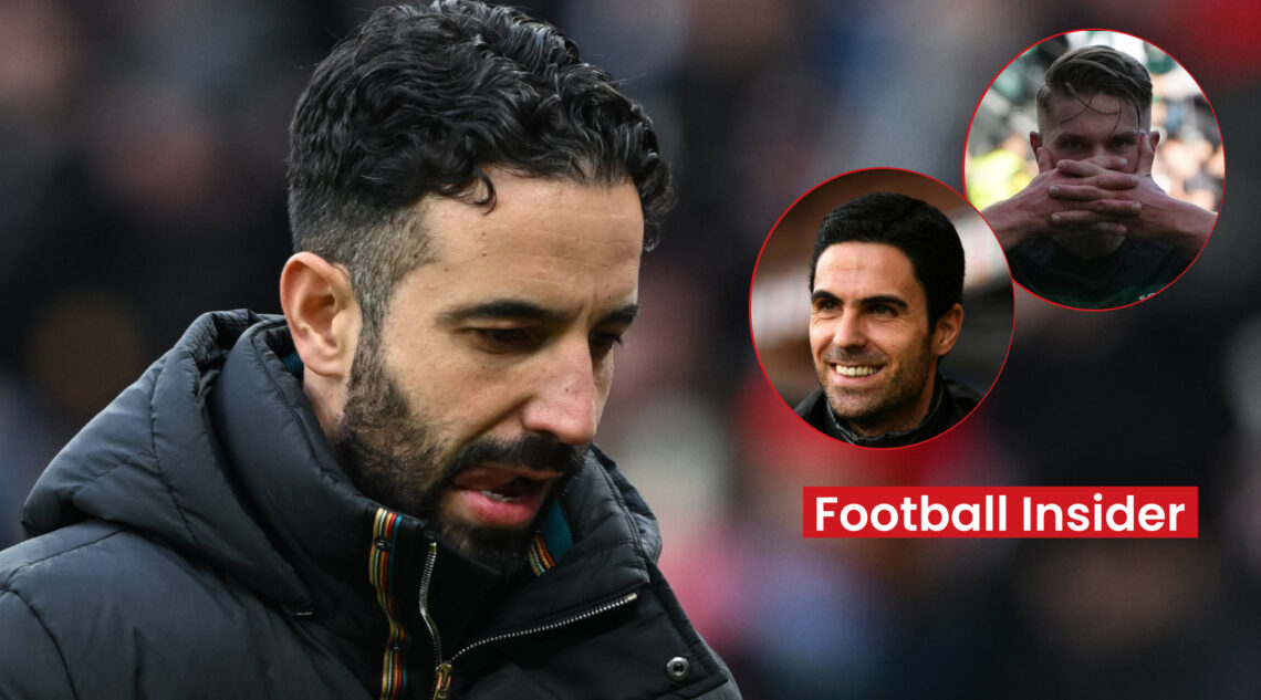 Man United manager Ruben Amorim and Sporting CP striker Viktor Gyokeres and Arsenal manager Mikel Arteta