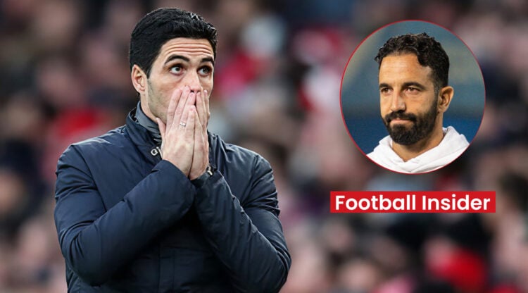 Arsenal manager Mikel Arteta and Man United manager Ruben Amorim