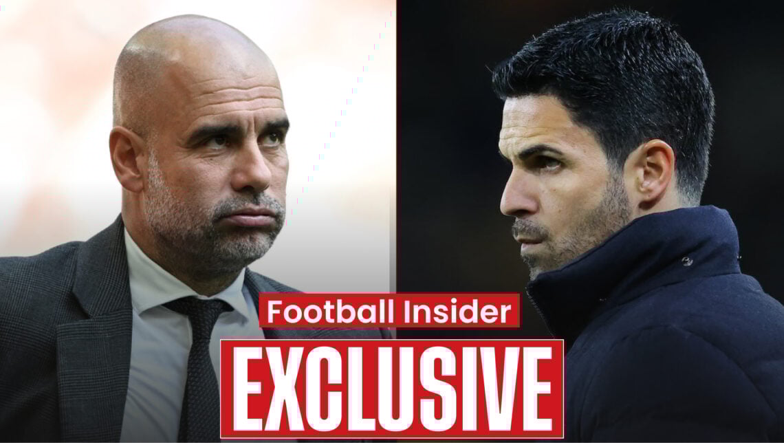 Man City manager Pep Guardiola and Arsenal manager Mikel Arteta