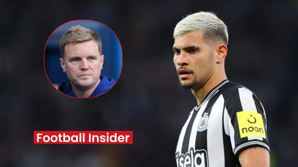 Newcastle manager Eddie Howe and Bruno Guimaraes