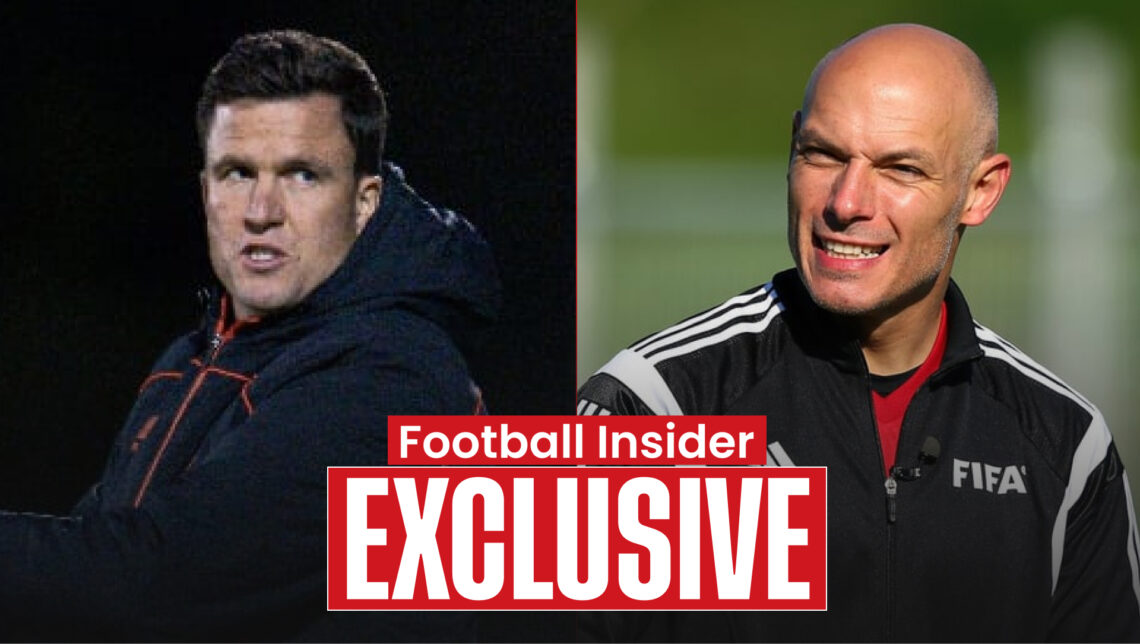 Exeter City manager Gary Caldwell and PGMOL chief Howard Webb